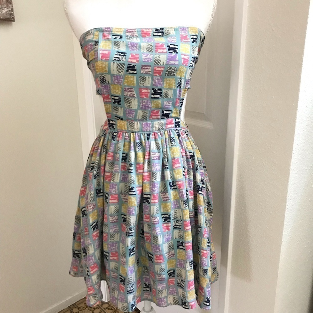 Moon Collection Strapless Tie Back Dress Sz Small